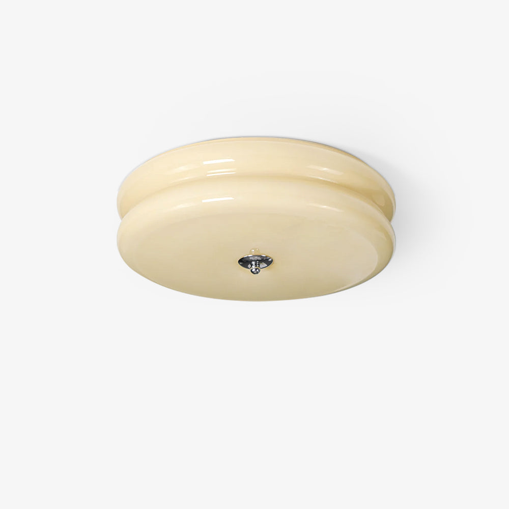 Gold finish elegant fluted glass LED ceiling light for luxurious interiors.
