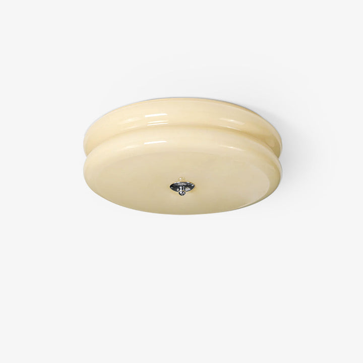 Gold finish elegant fluted glass LED ceiling light for luxurious interiors.