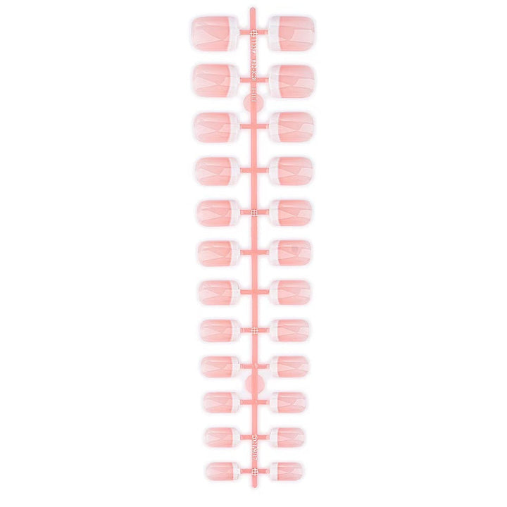 Natural-looking women's French tip press-on nails. Achieve an elegant, reusable artificial nail manicure easily.