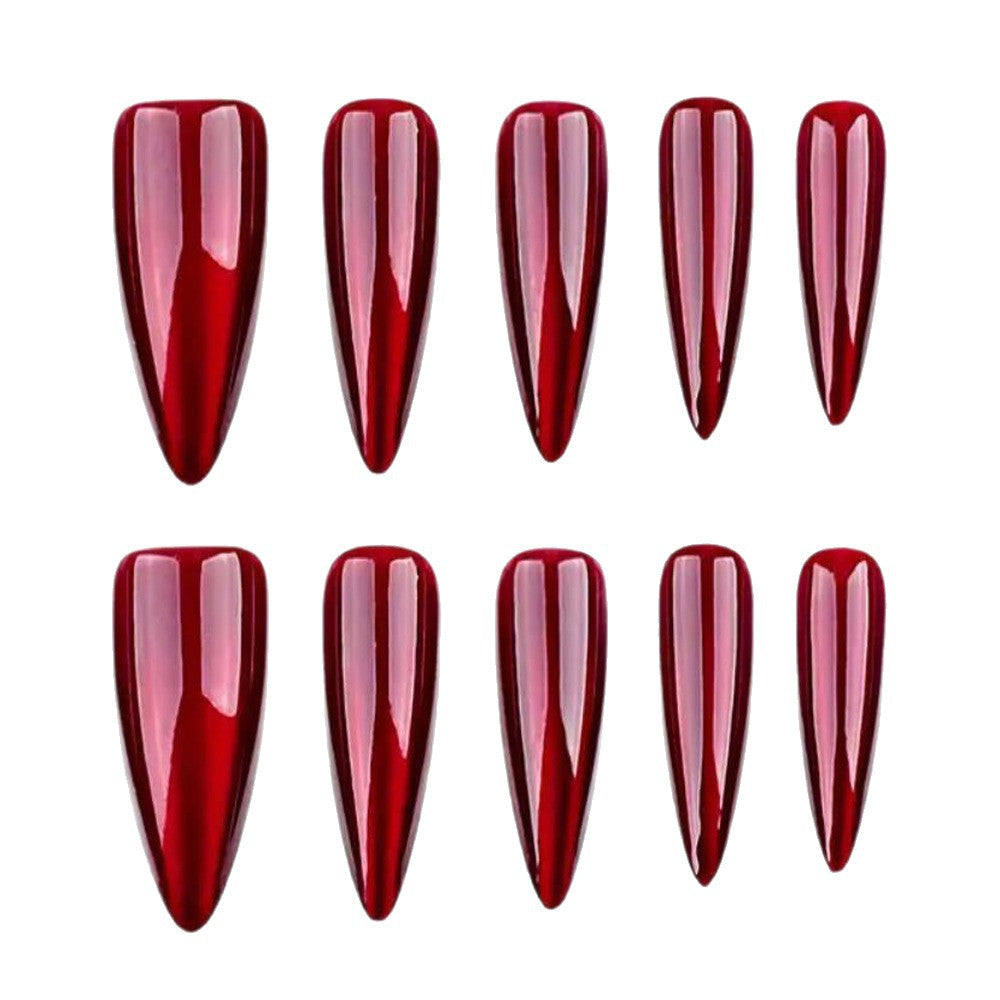 Durable yellow glossy stiletto fake nails for women, elegant press-on false nails perfect for sophisticated nail art.