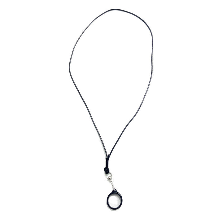 Stylish black beaded eyewear chain. Securely holds sunglasses or reading glasses, elegant accessory.