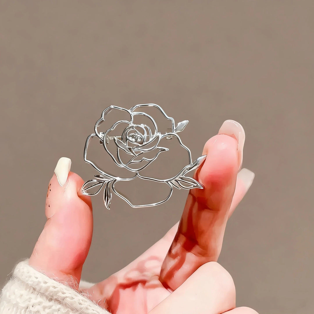 Stylish rose flower lapel pin, adding an elegant touch to women's jackets or dresses.