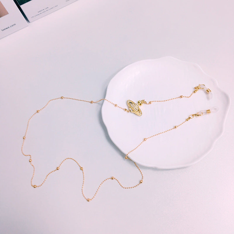 Delicate bead glasses chain with anti-slip loops. A secure and stylish way to keep your eyeglasses handy & fashionable.