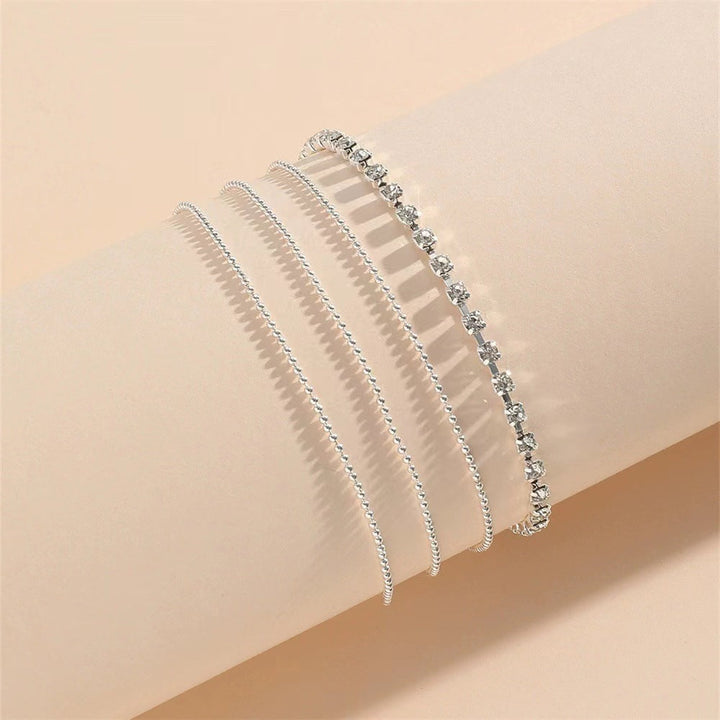 Delicate women's layered anklet, a subtle elegant foot chain. Perfect minimalist jewelry accessory.