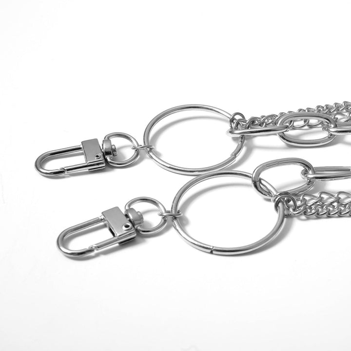 Stunning layered body chain, an elegant unisex accessory. Versatile fashion jewelry for a bold, sophisticated statement.