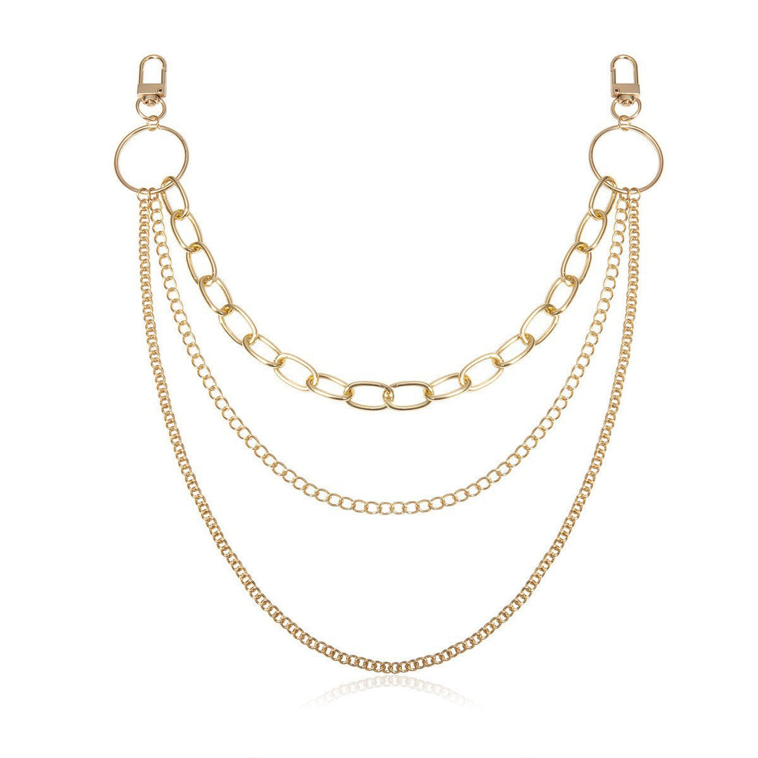 Unisex layered body chain, a stylish fashion accessory. Elegant gold and silver options for a modern, versatile look.