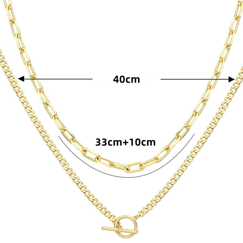 Beautiful gold layered necklace, a timeless women's accessory for elegant style.