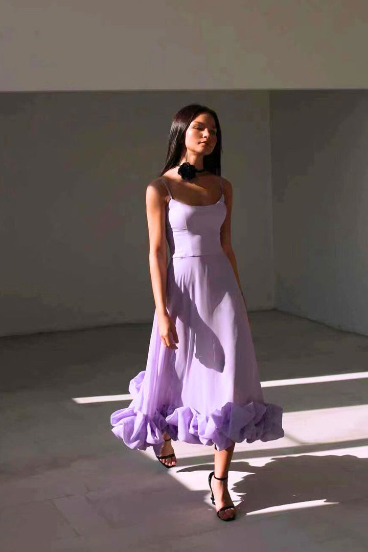 Flattering formal midi dress for women, 'Grace' style. Elegant, sophisticated party & evening wear.