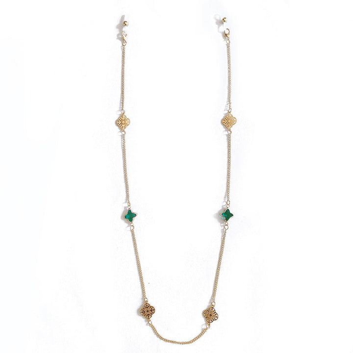 Sophisticated green stone necklace for women, versatile and elegant, a must-have fashion accessory.