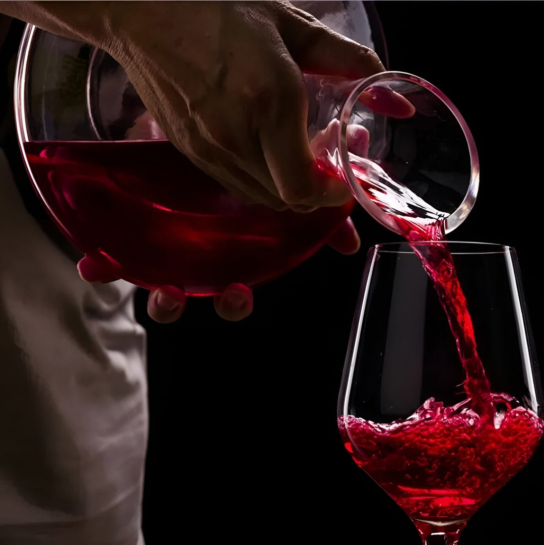 Beautiful handmade crystal wine decanter, ideal wine accessory & elegant gift for wine lovers and home entertaining.