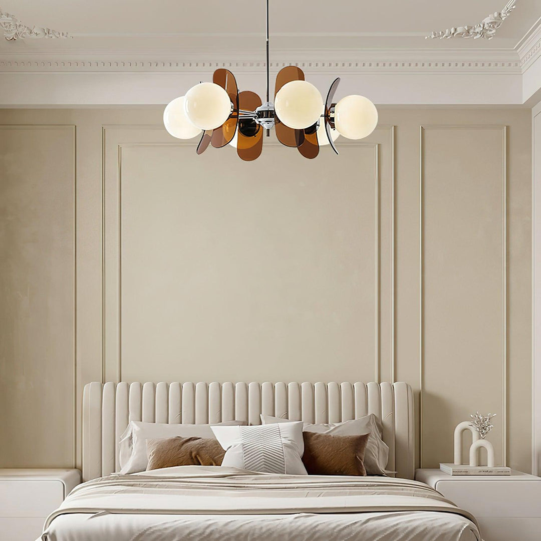 Designer Hawii petal pendant light, a sleek addition to living rooms.