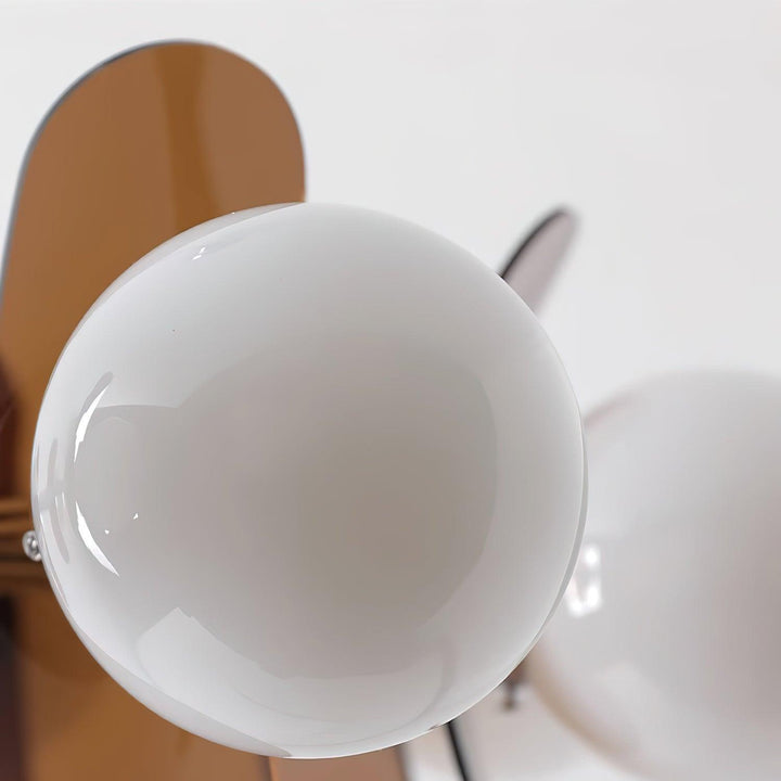 Designer Hawii petal pendant light, stunning in a modern bedroom.
