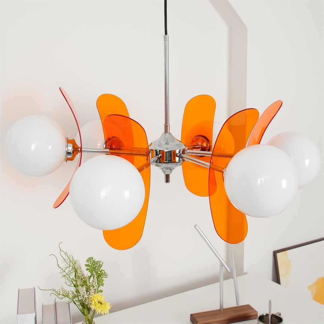 Stylish modern petal pendant, ideal for modern office decor.
