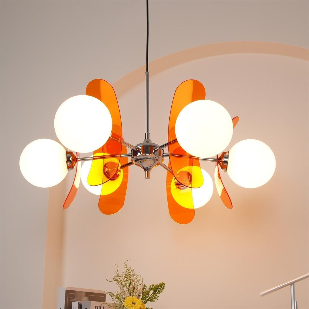 Contemporary petal ceiling lamp for a stylish living room.