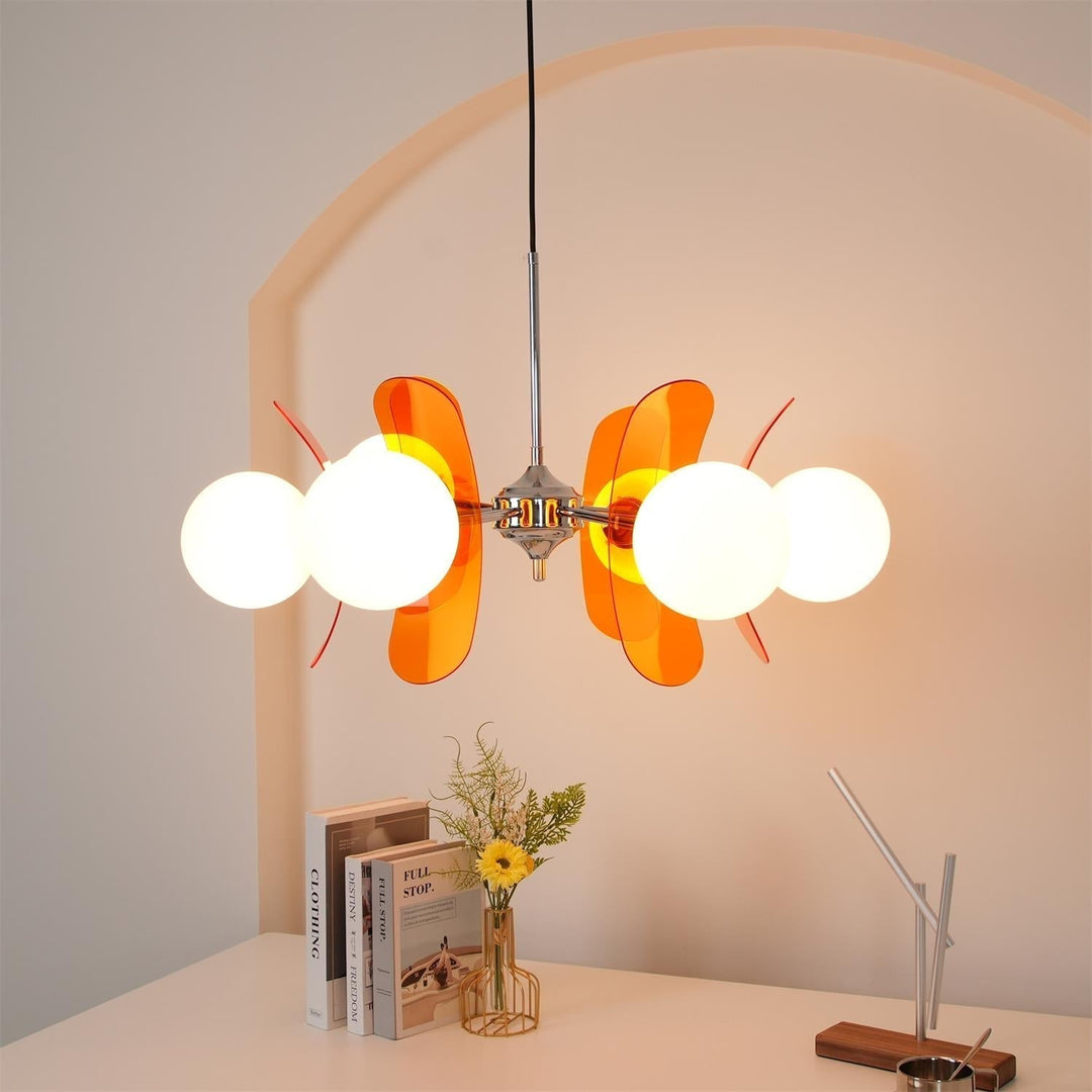 Stylish modern petal design light fixture for elegant dining spaces.