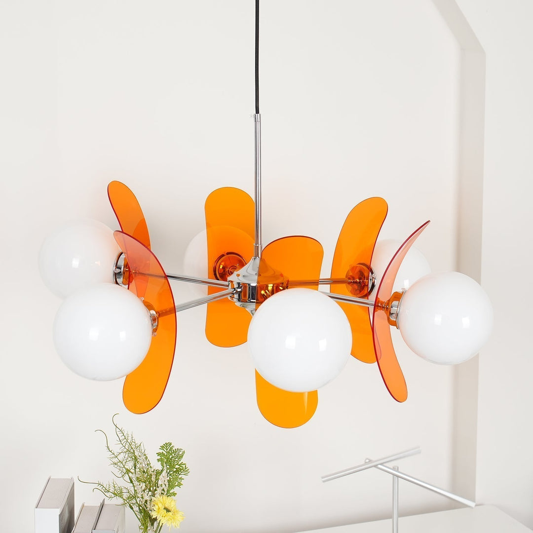 Contemporary petal ceiling lamp for a chic bedroom ambiance.