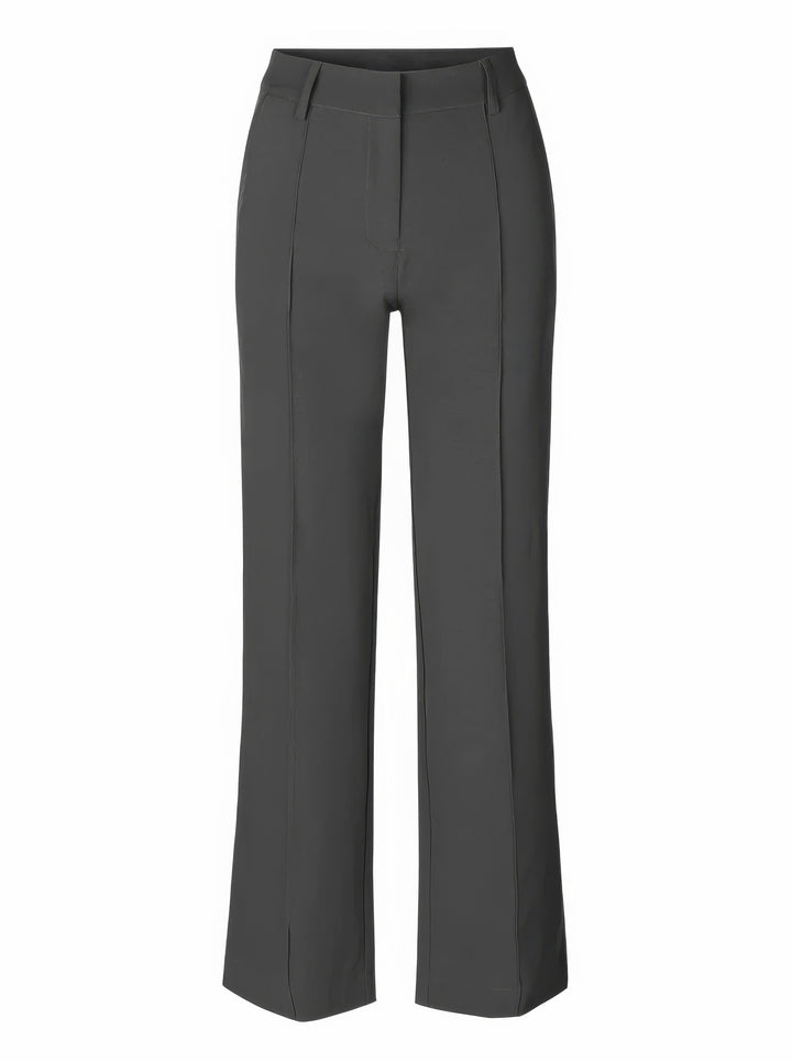 Full-length shot: Elegant high-waisted wide-leg trousers, a versatile modern fashion staple.