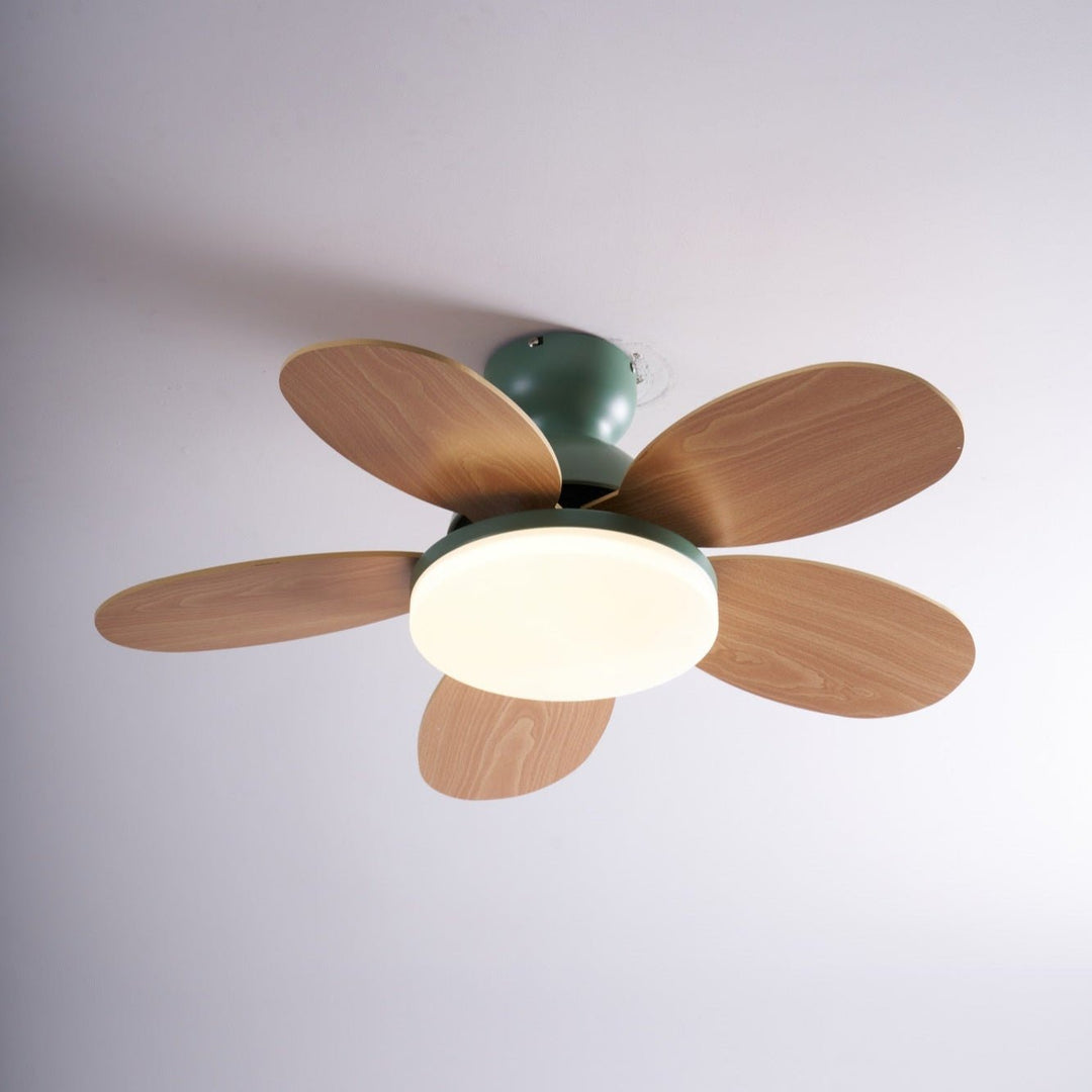 Quiet LED ceiling fan for study, remote control, energy efficient, stylish modern design.