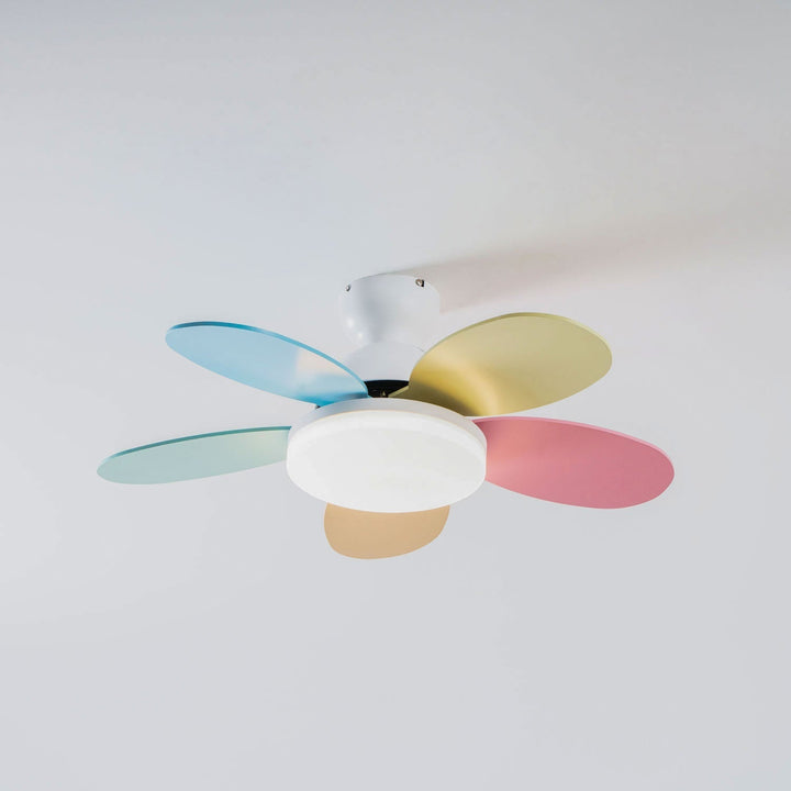 Modern LED ceiling fan, wood blades, remote controlled, quiet motor for blissful sleep.
