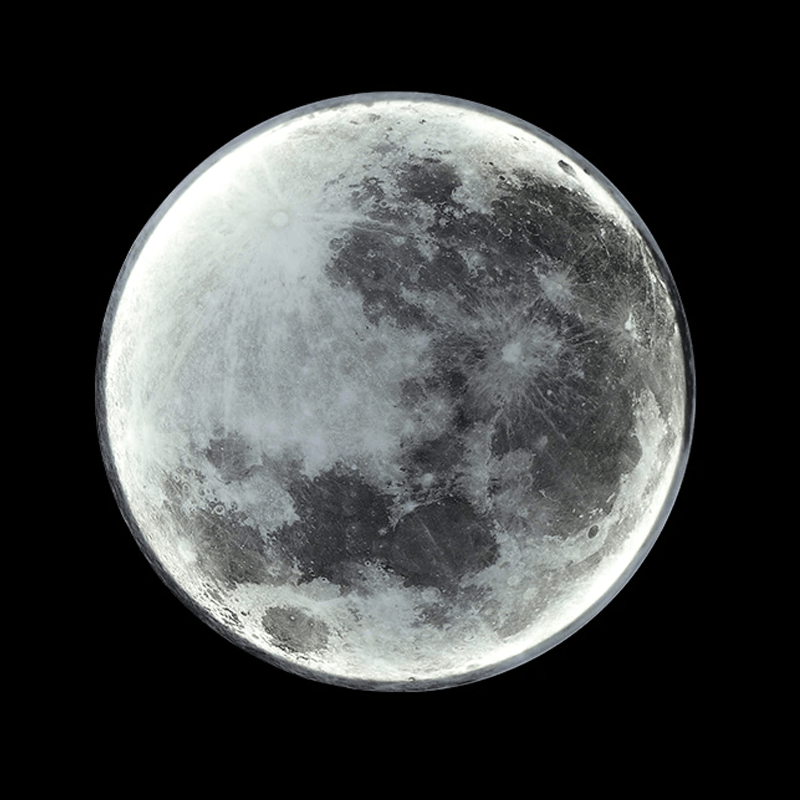 Stylish LED moon wall light, modern home decor ambient bedroom lamp.
