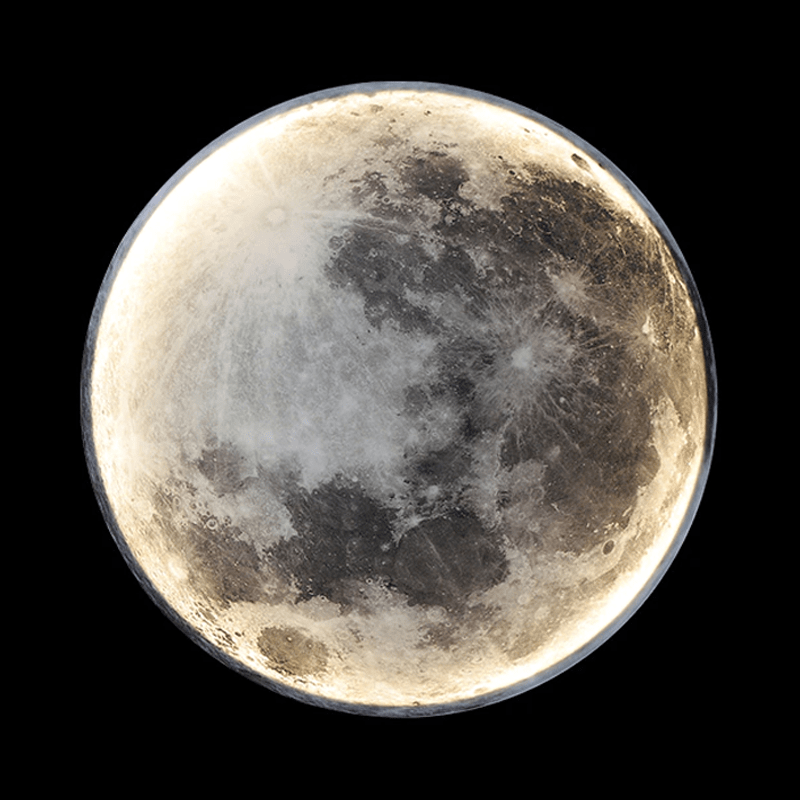 Unique LED moon wall lamp, creating a serene lunar glow for stylish home decor.