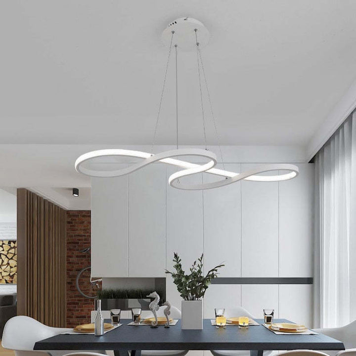 Sophisticated musical notes LED pendant light, elegant home decor for modern interiors.