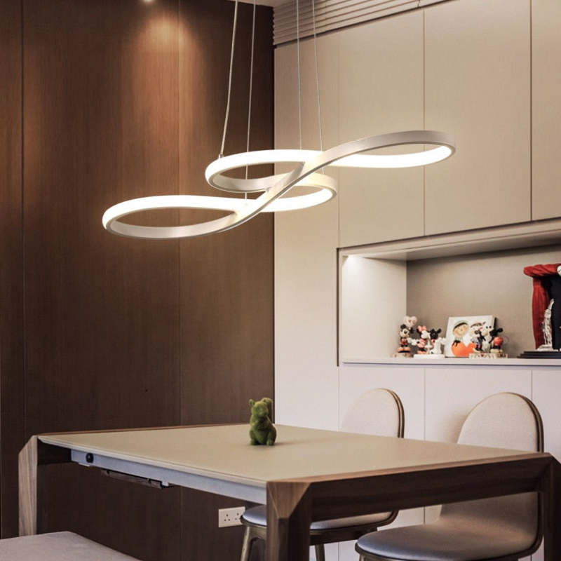 Unique LED lamp with elegant musical notes, ideal for dining room decor.