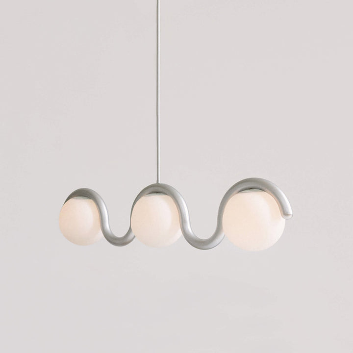 Contemporary linear pendant, sophisticated design for living rooms, glass & metal.