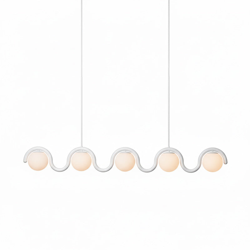 Elegant linear ceiling light, adjustable design with glass & metal for dining areas.