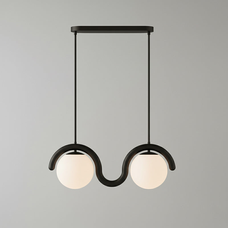 Elegant linear ceiling fixture, modern glass & metal design for living room ambiance.
