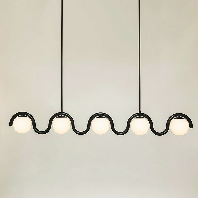 Elegant linear ceiling light, modern glass and metal fixture for home decor.