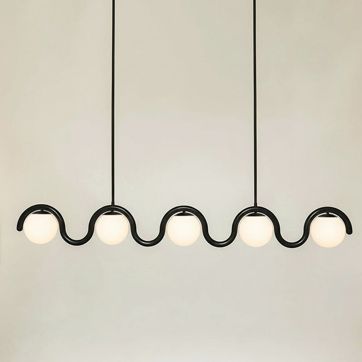 Elegant linear ceiling light, modern glass and metal fixture for home decor.