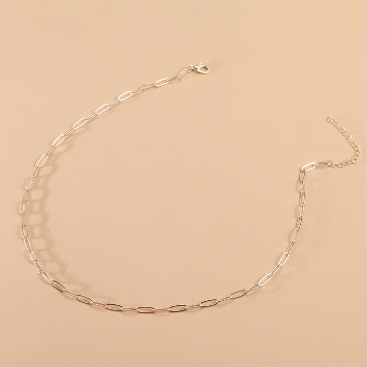Beautiful long link chain necklace, elegant women's accessory, available in gold & white finishes.