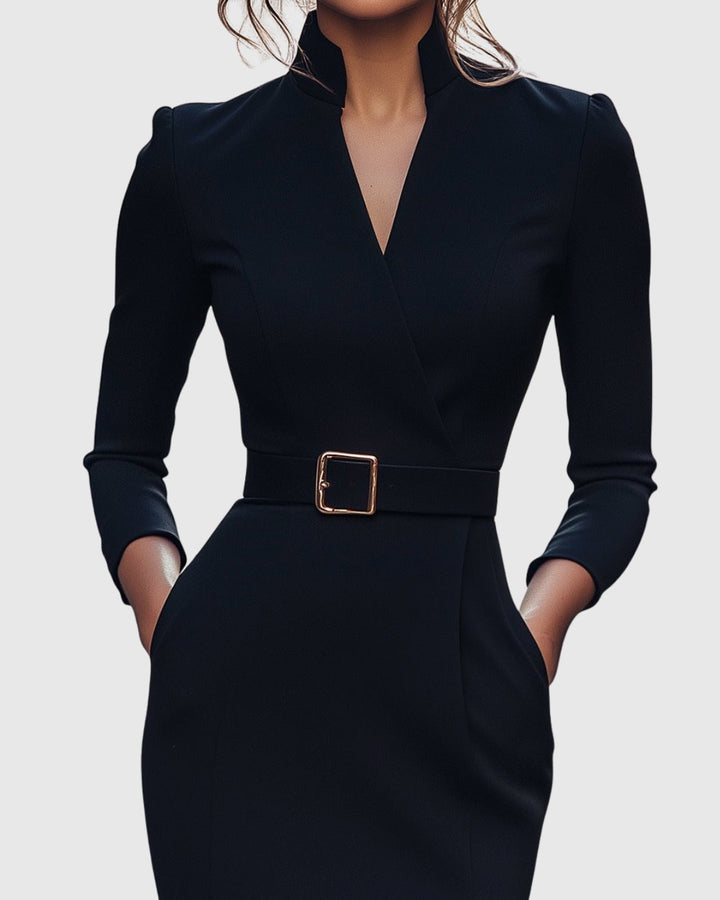 Red elegant long sleeve bodycon midi dress. Stunning women's cocktail & evening wear.