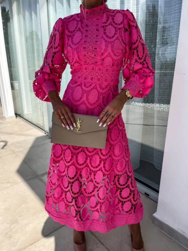 Women's elegant long sleeve party dress for celebrations. Perfect sophisticated evening wear for summer events.