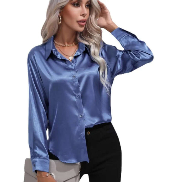 Stylish & comfortable women's loose fit long sleeve blouse. An elegant versatile top for all occasions.