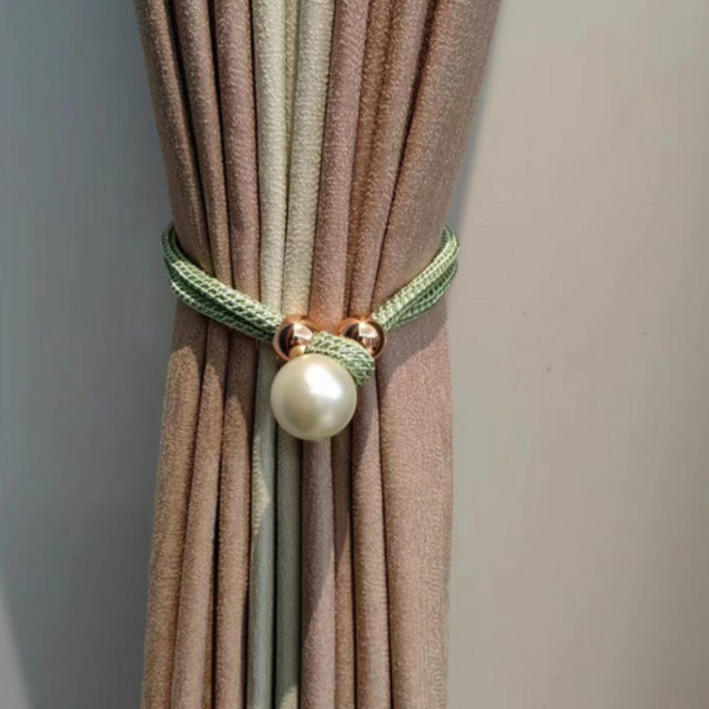Elegant magnetic pearl curtain tie backs, set of 2, for stylish window decor and home accents.