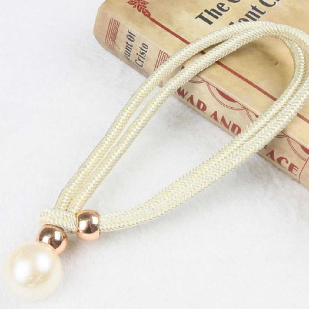 Chic pearl curtain accessory featuring strong magnetic design for convenient home decorating.