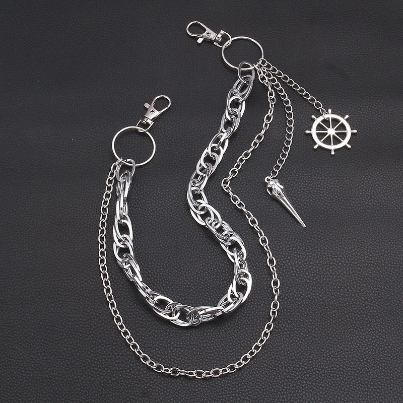 Stylish maritime keychain for keys or bag, featuring an elegant steering wheel design, great gift idea.