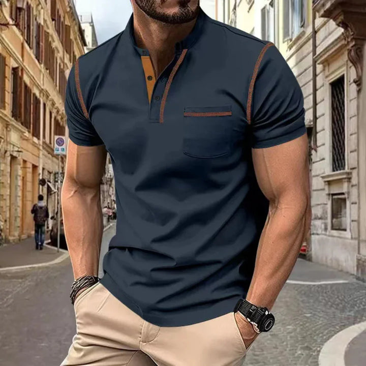 Classic men's short sleeve polo shirt, a versatile casual top for men's fashion. Perfect for summer, spring, autumn.