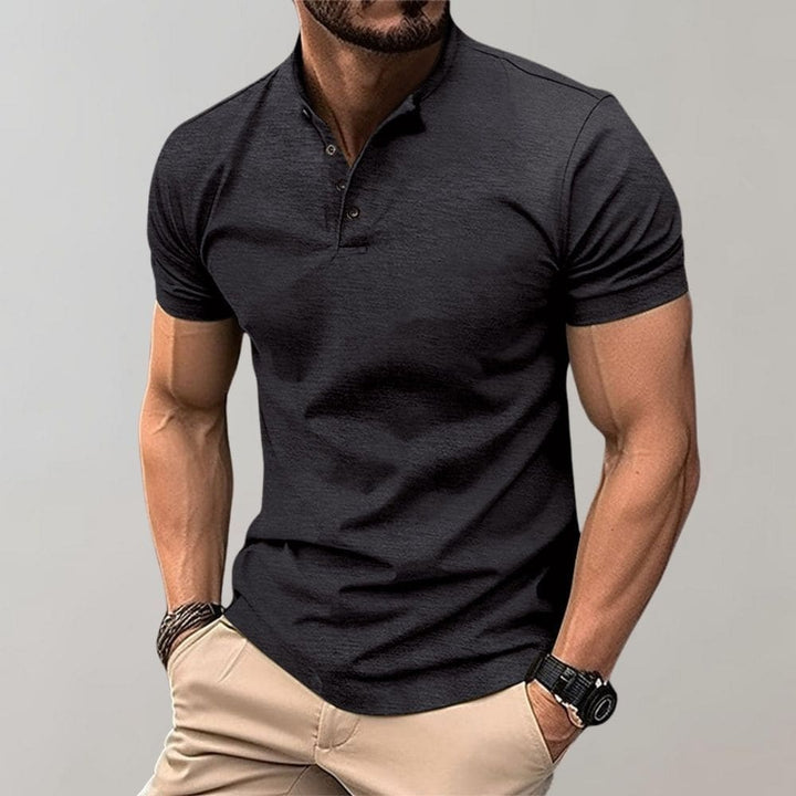 Fashionable men's elegant polo top, a classic shirt for comfortable casual style.