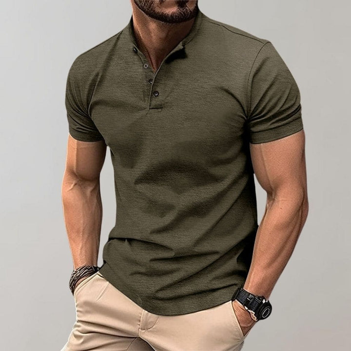 Classic men's short-sleeve polo, an elegant & comfortable top for smart casual outfits.