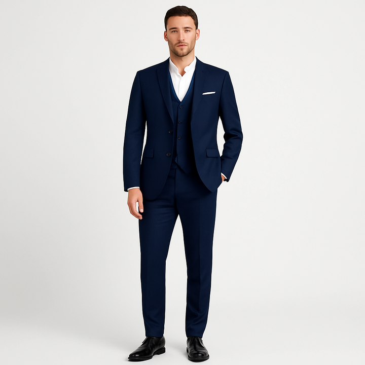 Elegant men's classic tailored suit set, perfect for spring formal wear & business events.