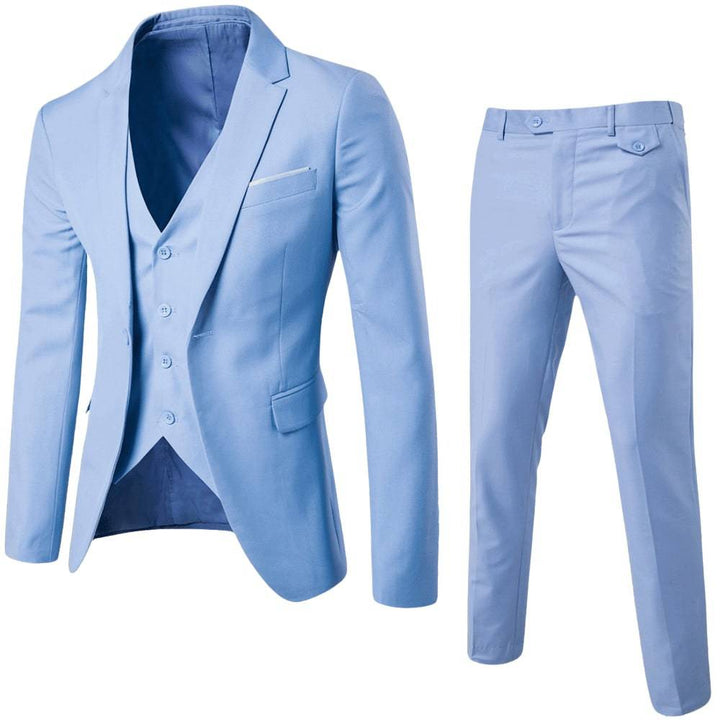 Sophisticated men's classic tailored suit set, ideal spring formal wear for any elegant event.
