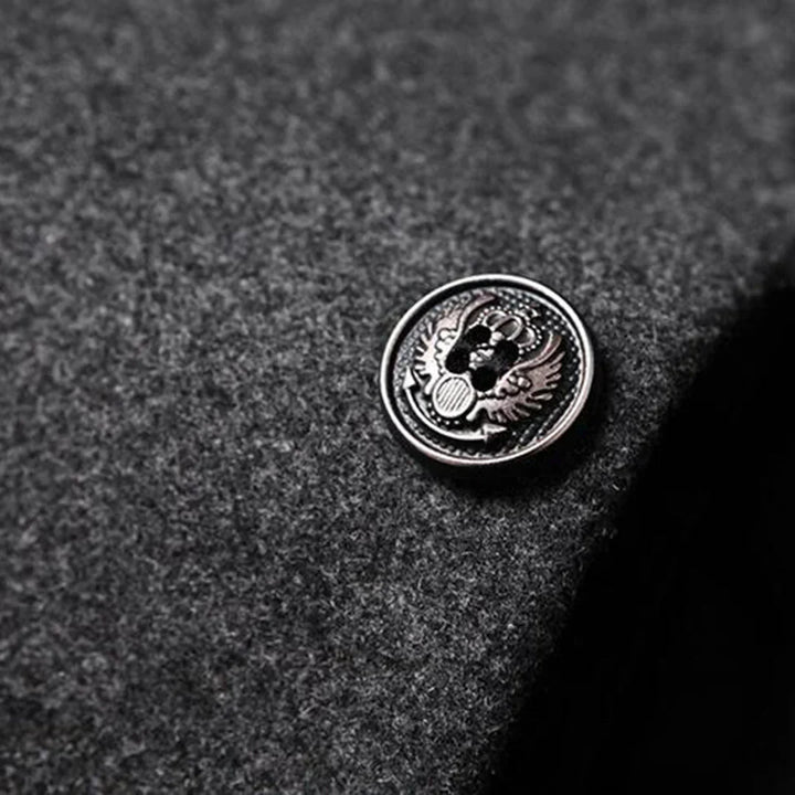 Men's elegant formal long winter coat. A sophisticated classic for business, offering a warm and stylish layered look.