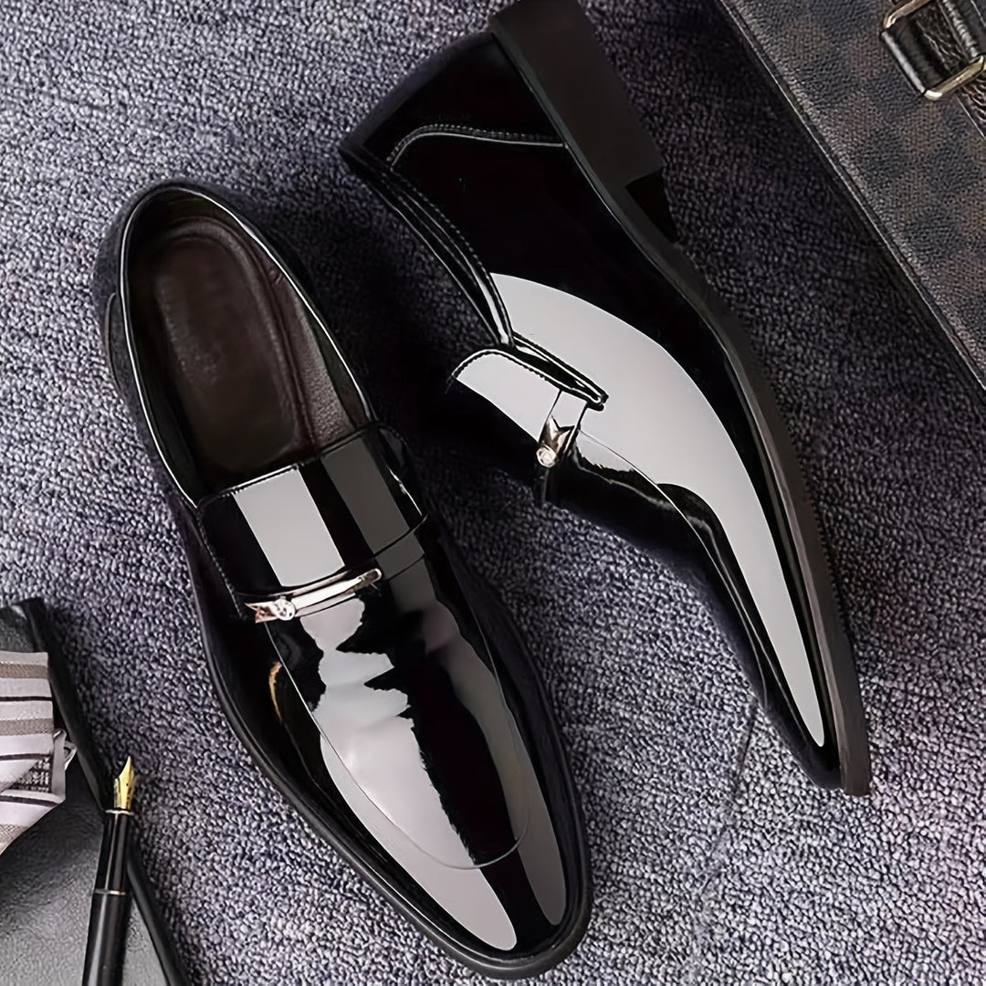 Comfortable men's pointed toe slip-on loafers, elegant footwear for smart casual & formal events.