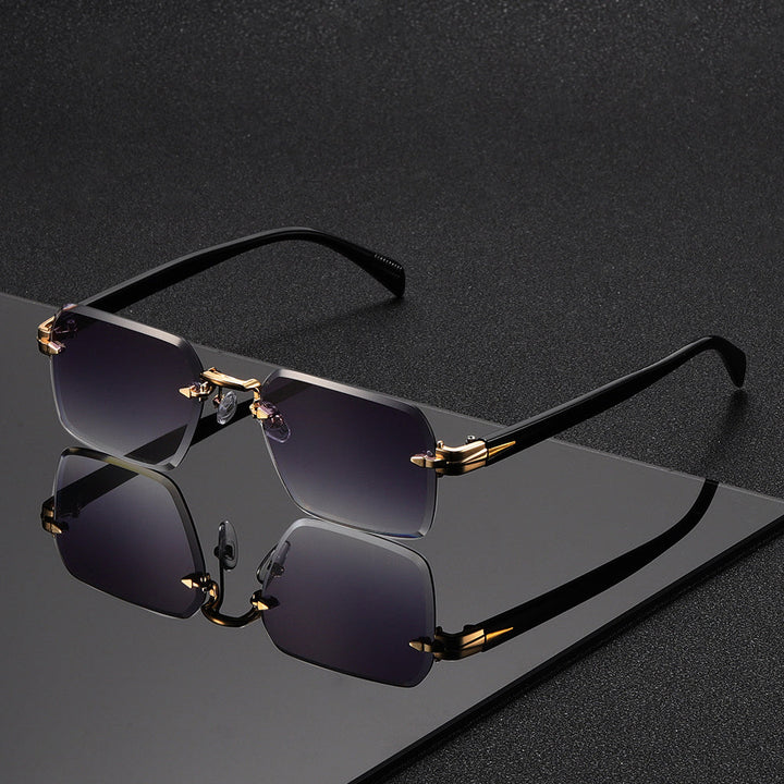 Lightweight rimless square men's glasses, designed for comfort and modern minimalist style in daily eyewear.