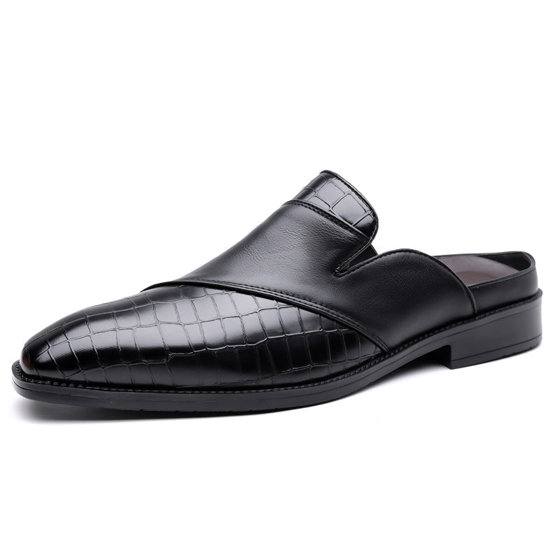 Close-up of elegant men's slip-on loafers, highlighting premium material and comfortable design.