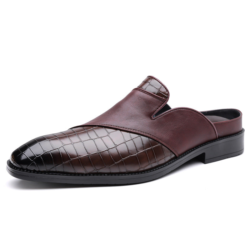 Men's fashion: model wearing elegant slip-on loafers. Comfortable and stylish dress shoes for men.