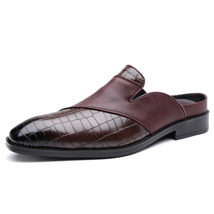 Men's fashion: model wearing elegant slip-on loafers. Comfortable and stylish dress shoes for men.